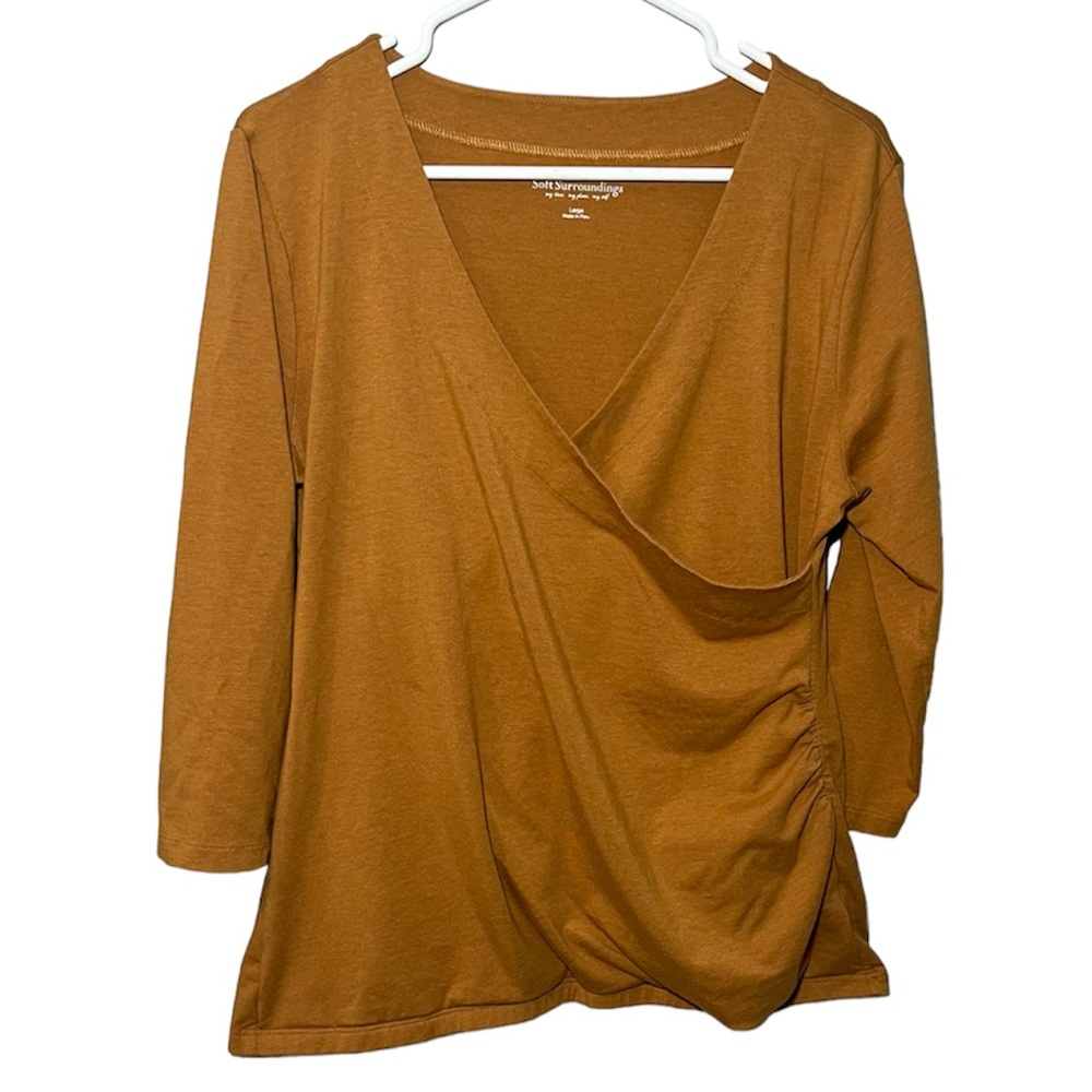 Soft Surroundings Golden rod Wrap Blouse